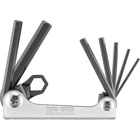 7pc Fold-Flat Metric Hex Key Set - 2.5-10.0mm -Teng