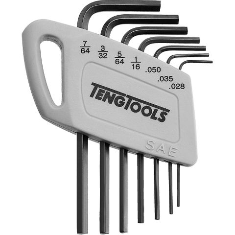 7pc Mini AF Hex Key Set - 0.028-7/64in -Teng
