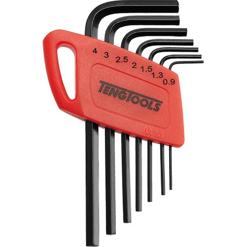 7pc Mini Metric Hex Key Set 0.9-4mm -Teng