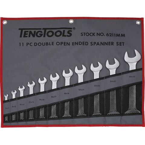 11pc Double Open-End Spanner Set 6-32mm -Teng