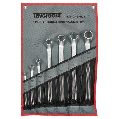 7pc Double Ring Spanner Set 1/4-1-1/4in -Teng
