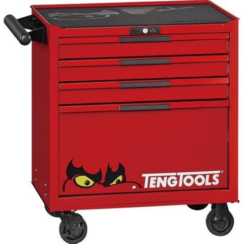 Teng Pro35&trade; 26in Low Roller Cabinet 4 Drawers Red
