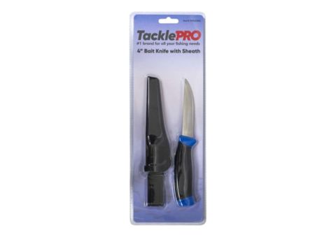 TacklePro 4in Bait Knife with Sheath - Blister Pack
