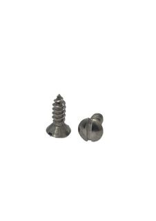 8G x 1-1/2 Raised Countersunk Self Tapping Screw 304 Stainless Steel Slot