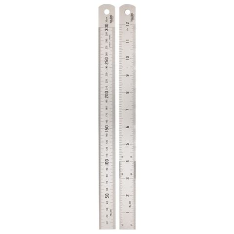 Toledo S/Steel Double Sided MET/IMP Ruler  300mm