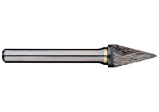 Alpha 1/2 Pointed Cone Carbide Burr - 1/4 Shank - 7/8 Flute