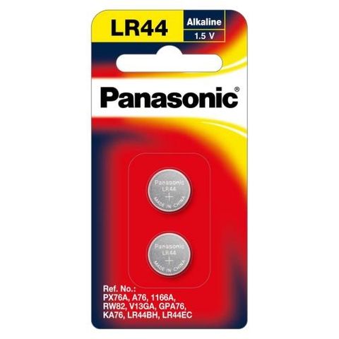 PANASONIC BUTTON CELL ALKALINE LR-44 (2pk)