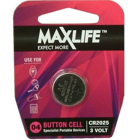 MAX-LIFE BATTERIES LITHIUM BUTTON  CR2025