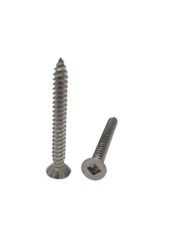 6G x 1-1/2 Countersunk Self Tapping Screw 304 Stainless Steel Square