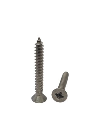 6G x 1 Countersunk Self Tapping Screw 304 Stainless Steel Pozi