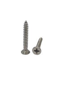 12G x 3/4 Countersunk Self Tapping Screw 304 Stainless Steel Phillips