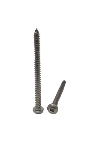 8G x 2-1/2 Panhead Self Tapping Screw 304 Stainless Steel Square