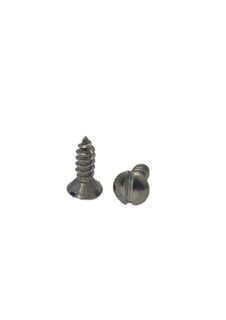 8G x 1-1/4 Raised Countersunk Self Tapping Screw 304 Stainless Steel Slot