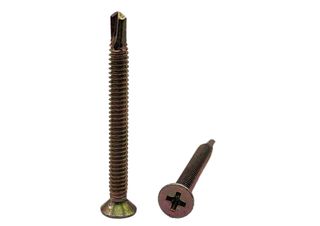 10-24 x 65 Countersunk Self Drilling Metal Tek Screw Zinc Plated Phillips