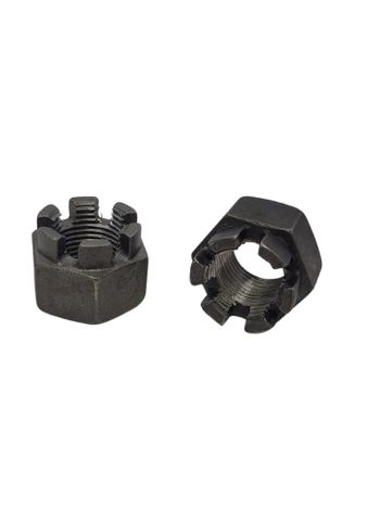 22 x 1.5 Metric Fine Castle Nut Black