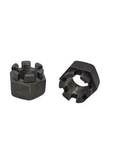 22 x 1.5 Metric Fine Castle Nut Black