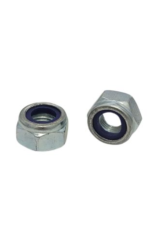 7 x 1 Fine Nyloc Nut Zinc Plated