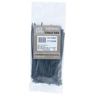150 x 3.6mm Cable Tie-Black