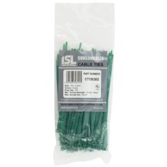 150 x 3.6mm Cable Tie-Green