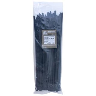 380 x 7.6mm Cable Tie-Black-100pk