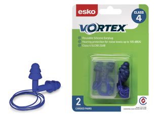 Esko Vortex Reusable Earplugs 22dB, Class 4, 2 Pairs