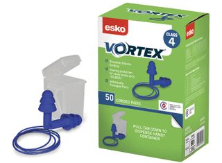 Esko Vortex Reusable Earplugs 22dB, Class 4, 50 Pack