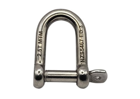 10mm Captive Pin Trailer D Shackle Stainless Steel 2.5T