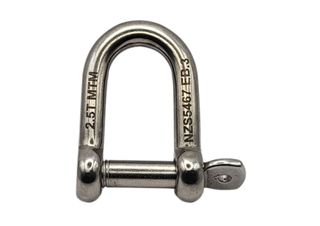 10mm Captive Pin Trailer D Shackle Stainless Steel 2MTM