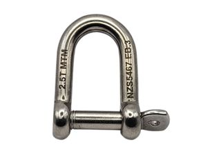 10mm Captive Pin Trailer D Shackle Stainless Steel 2.5T