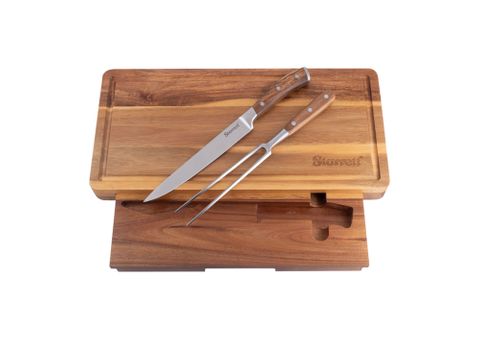 Starrett Chopping Board with Carving Knife and Fork