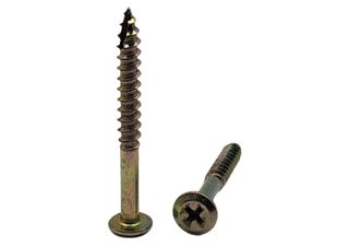 10-12 x 45 Wafer Timber Screw Yellow Zinc