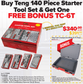 Teng 140pc Piece Starter Tool Set w bonus TC-6T Case