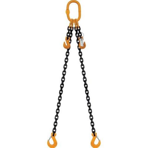 10mm Lifting Chain Set 4.5T, 2Leg, 3M, Sling Hook w/ Safety Latch