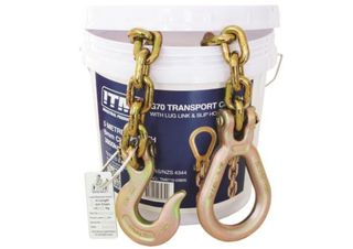 8mm- 3.8 Ton Lashing Cap. - 5M Length Lug Link & Slip Hook - G70 Transport Chain