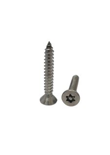 8G x 1" Countersunk Self Tapping Screw 304 Stainless Steel Post Torx