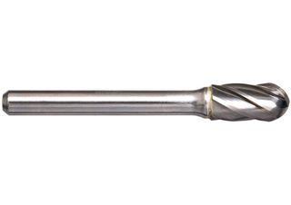 Alpha 3/8 Cylindrical Ball Nose Carbide Burr Aluminium Cut - 1/4 Shank