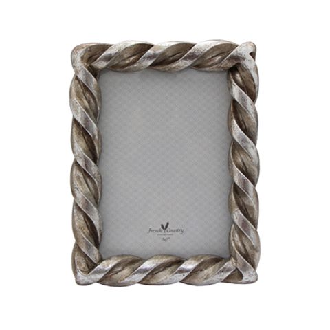 Rope Rectangle Pewter  5x7"