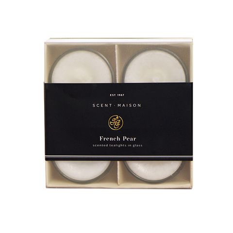 Maison SET 4 Glass Tealights French Pear
