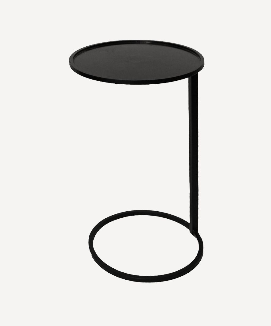 Black Circle Small Couch Side Table