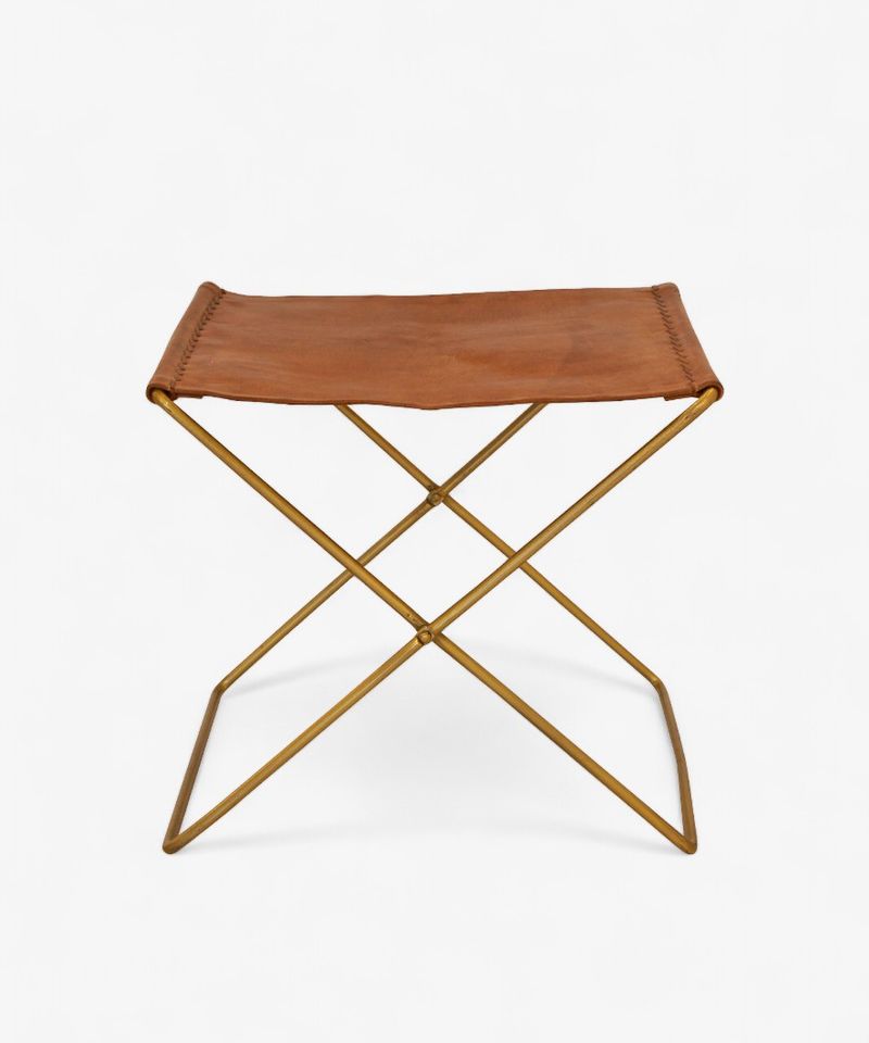 Palma Leather Stool Brown