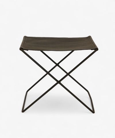 Palma Leather Stool Black