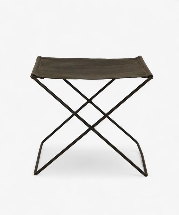 Palma Leather Stool Black