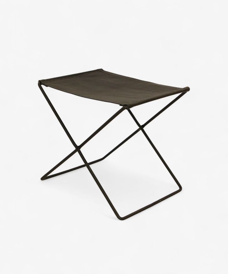 Palma Leather Stool Black