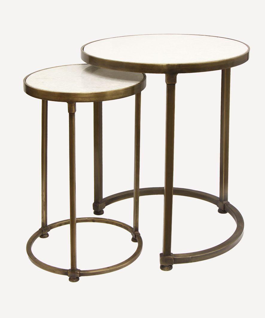 Round Gold Nesting Tables (2PC)