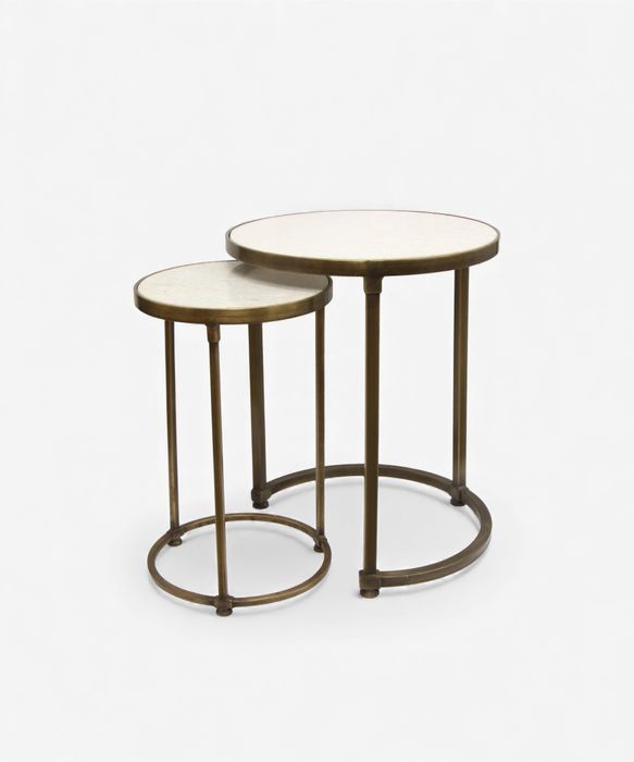Round Gold Nesting Tables (2PC)