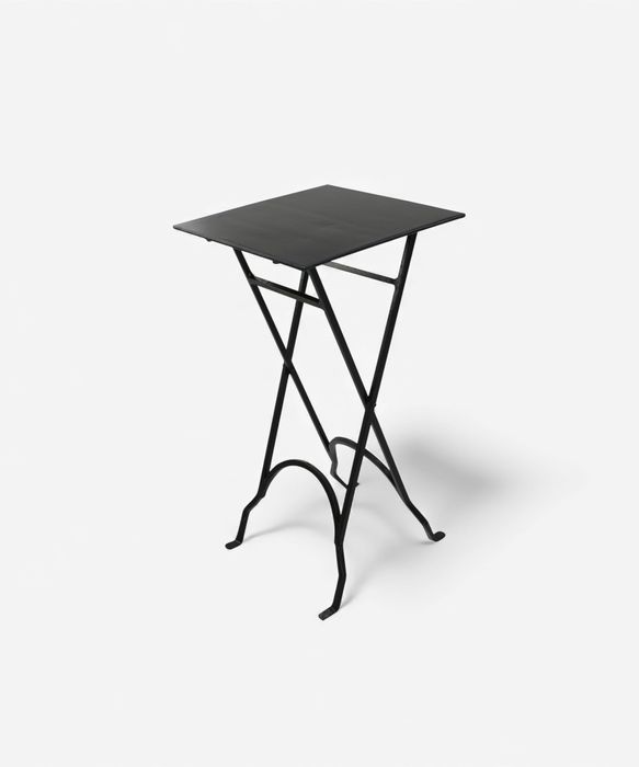 Square Black Iron Side Table