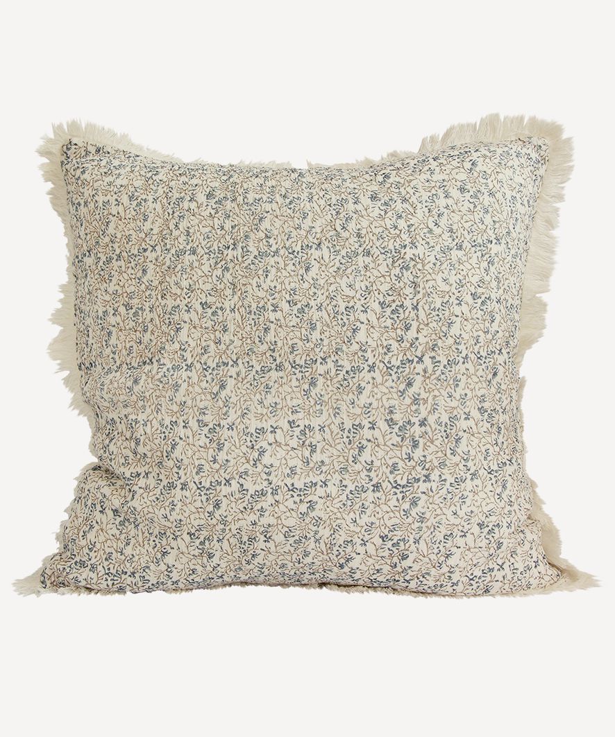 Iris Cotton Crepe Cushion Cover Blue
