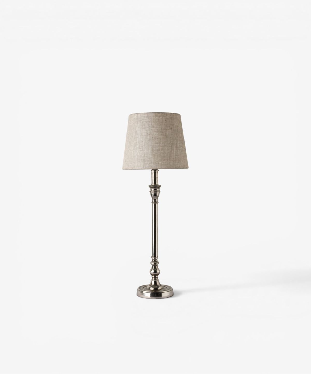 Round Small Lamp Base Antique Silver