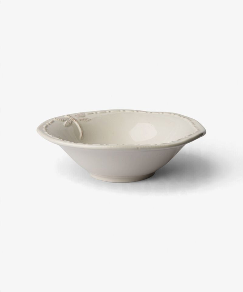 Dragonfly Stoneware White Cereal Bowl