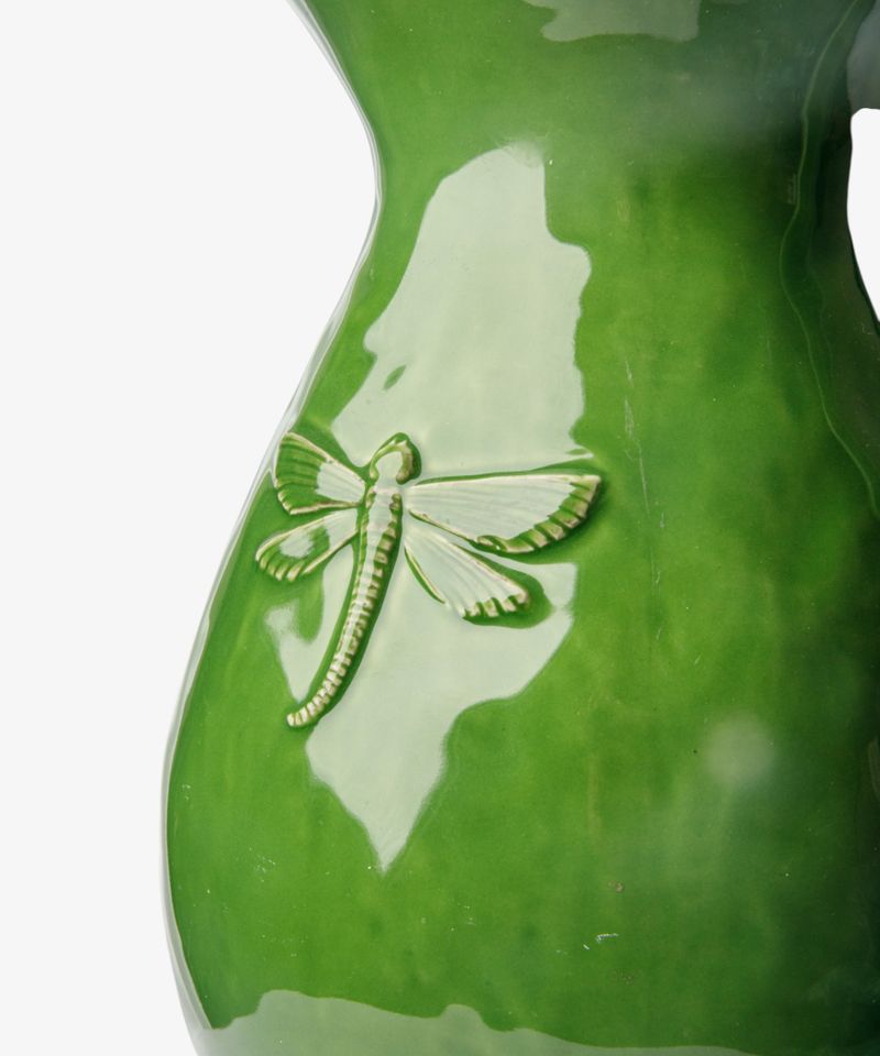 Dragonfly Stoneware Green Jug Large